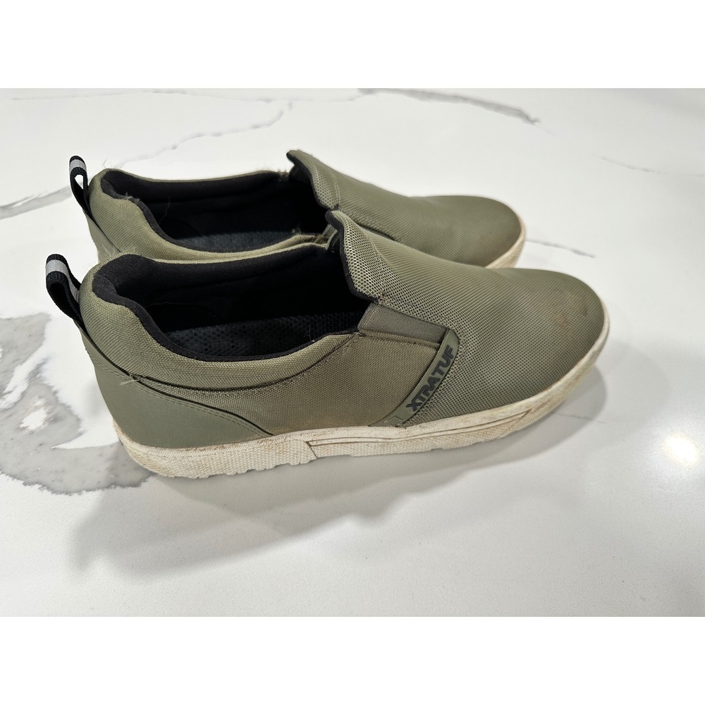 XTRATUF Sharkbyte Men 11 Olive Green Slip‎ On Deck Shoes Fishing Sneaker